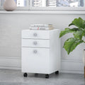 3-Drawer Mobile File Cabinet, Pure White