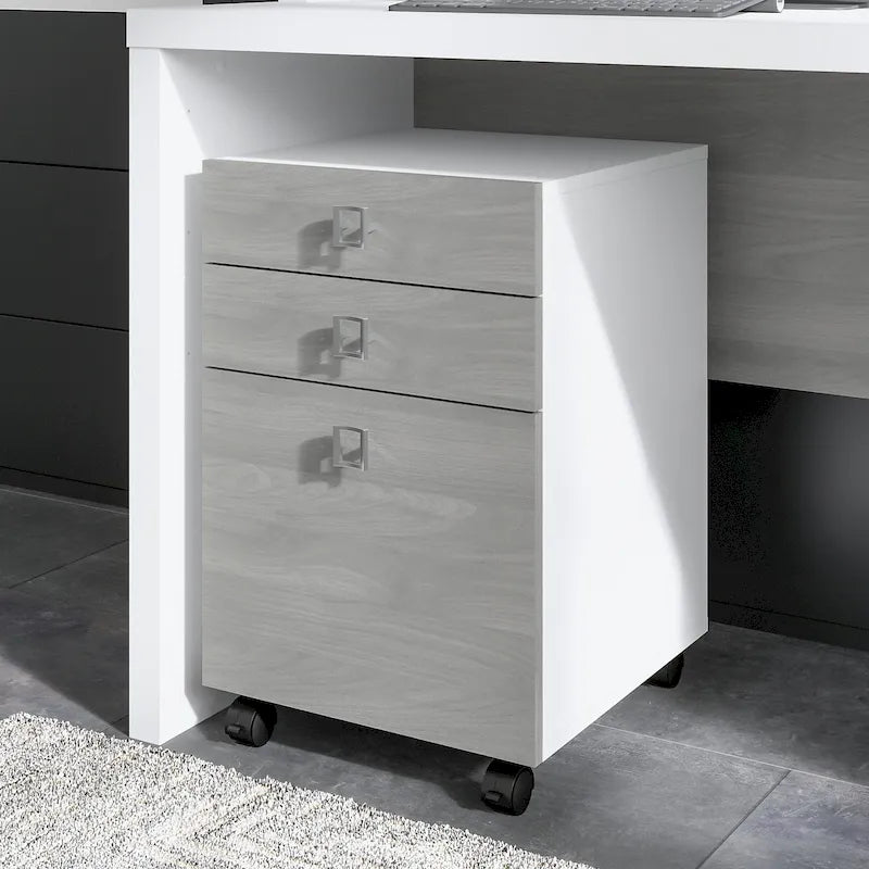 3-Drawer Mobile File Cabinet, Pure White