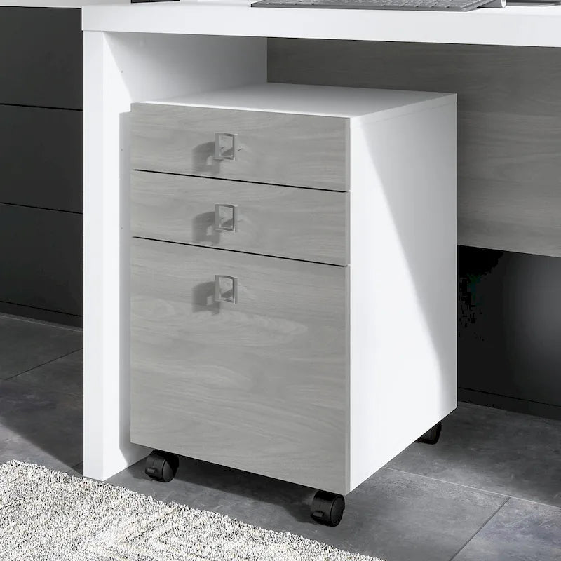 3-Drawer Mobile File Cabinet, Pure White