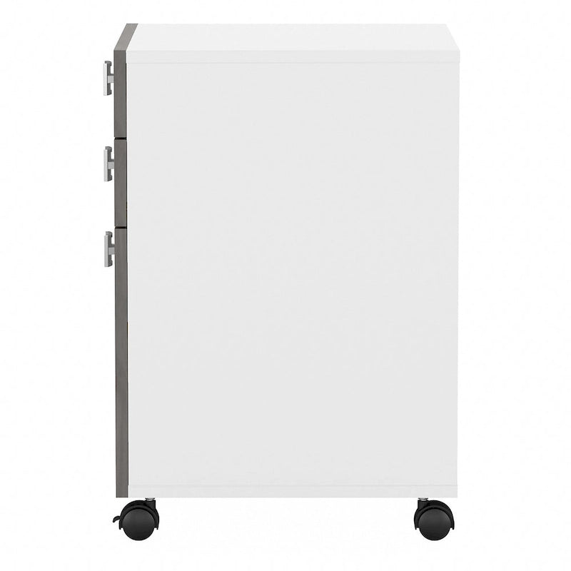 3-Drawer Mobile File Cabinet, Pure White