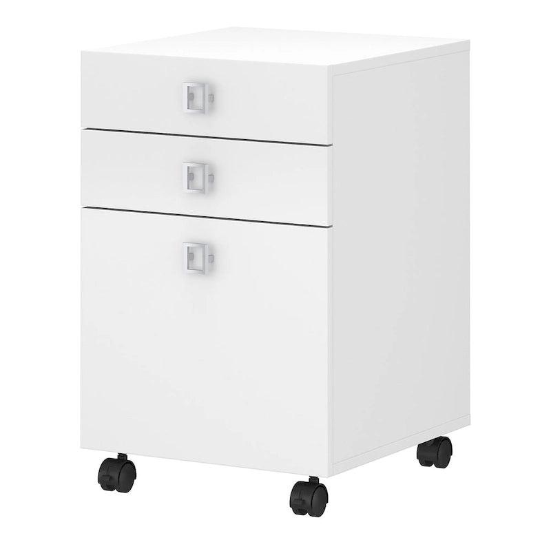 3-Drawer Mobile File Cabinet, Pure White