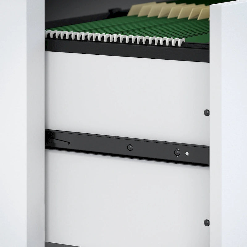 3-Drawer Mobile File Cabinet, Pure White