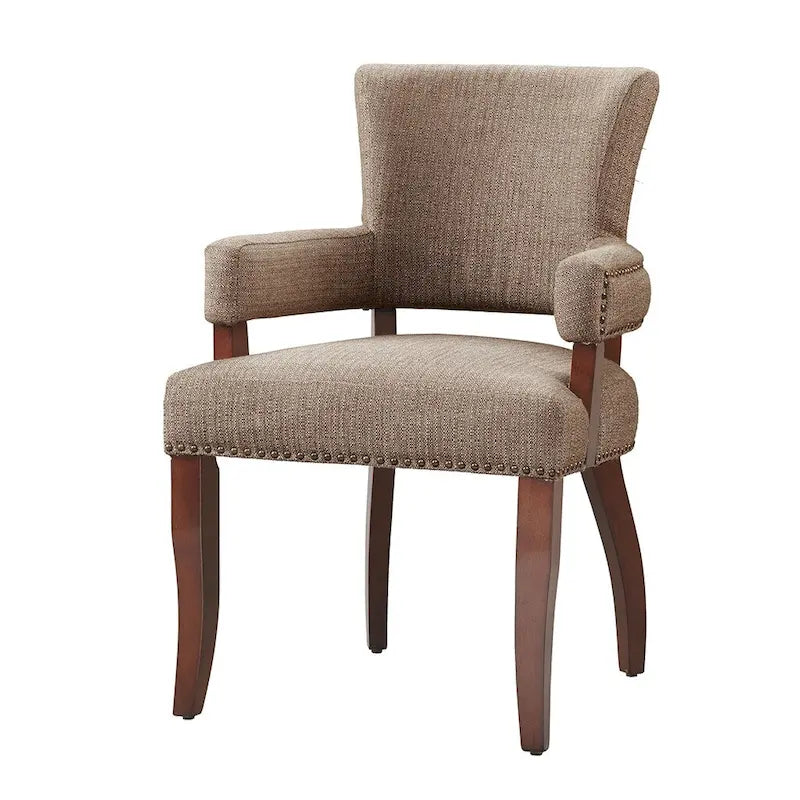 Chaise de salle à manger avec accoudoirs 1 pièce, chaises de salle à manger avec garniture cloutée argentée