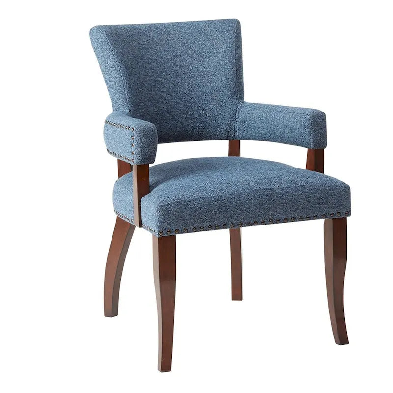 Chaise de salle à manger avec accoudoirs 1 pièce, chaises de salle à manger avec garniture cloutée argentée