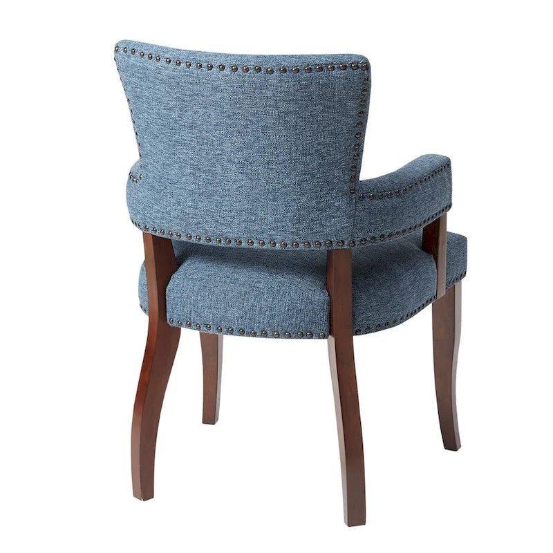 Chaise de salle à manger avec accoudoirs 1 pièce, chaises de salle à manger avec garniture cloutée argentée