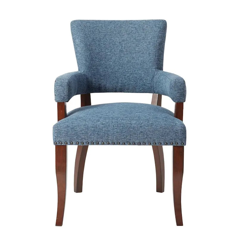 Chaise de salle à manger avec accoudoirs 1 pièce, chaises de salle à manger avec garniture cloutée argentée