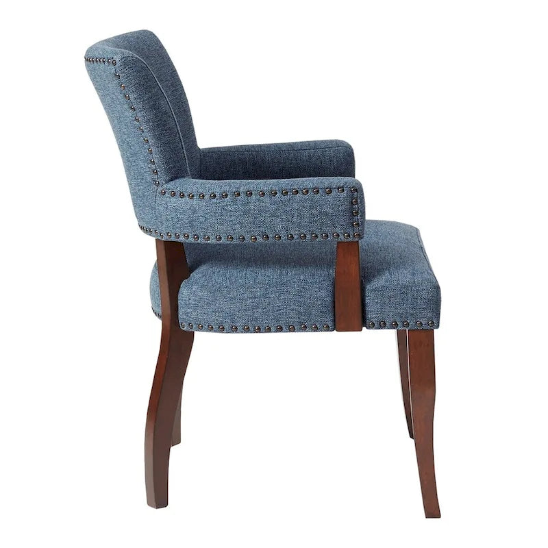 Chaise de salle à manger avec accoudoirs 1 pièce, chaises de salle à manger avec garniture cloutée argentée