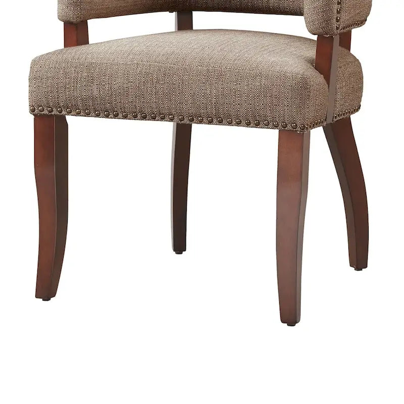 Chaise de salle à manger avec accoudoirs 1 pièce, chaises de salle à manger avec garniture cloutée argentée