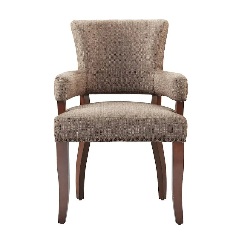 Chaise de salle à manger avec accoudoirs 1 pièce, chaises de salle à manger avec garniture cloutée argentée