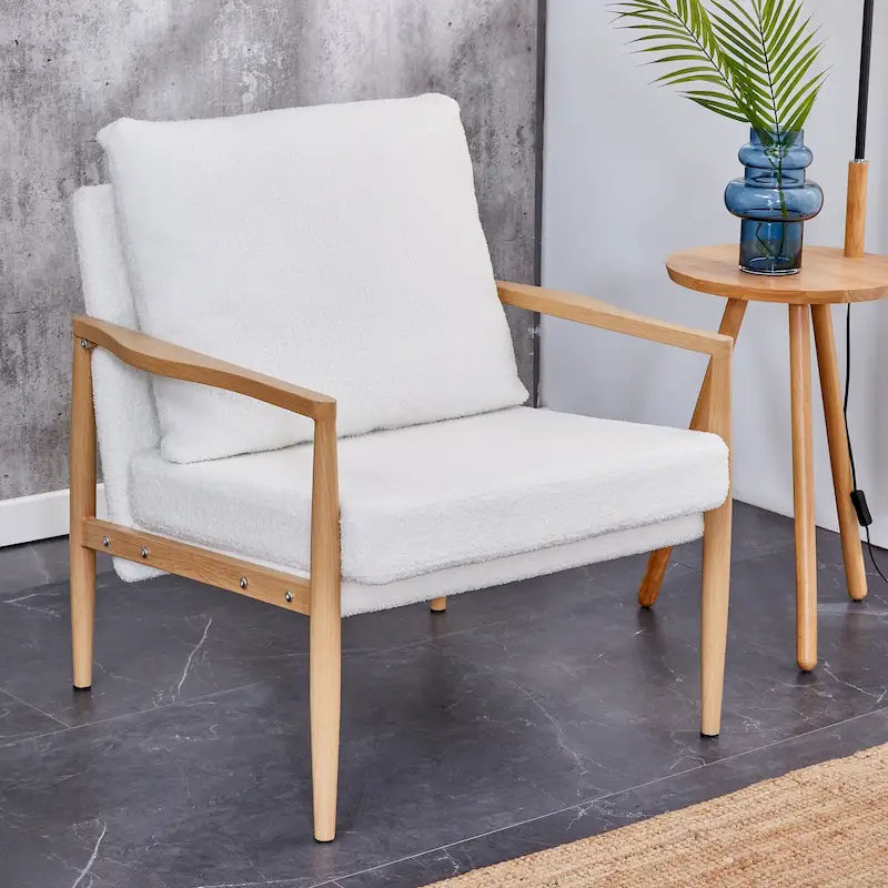 Fauteuil rembourré blanc 28,74 avec structure en métal