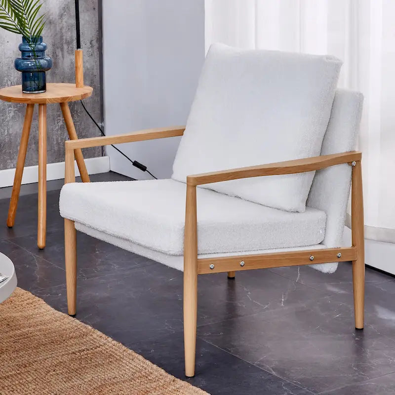Fauteuil rembourré blanc 28,74 avec structure en métal