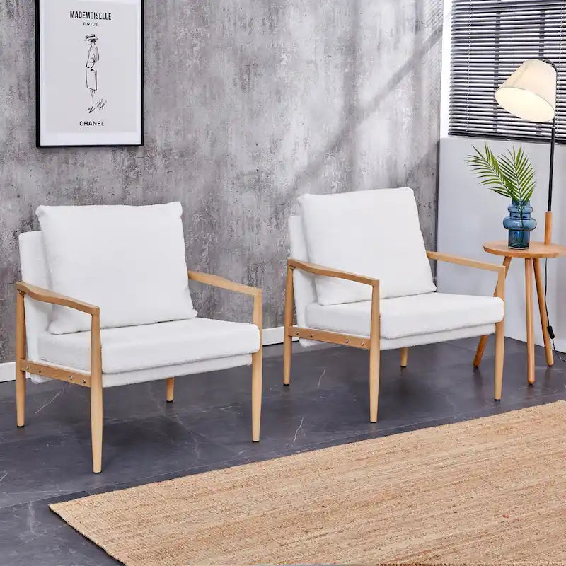 Fauteuil rembourré blanc 28,74 avec structure en métal