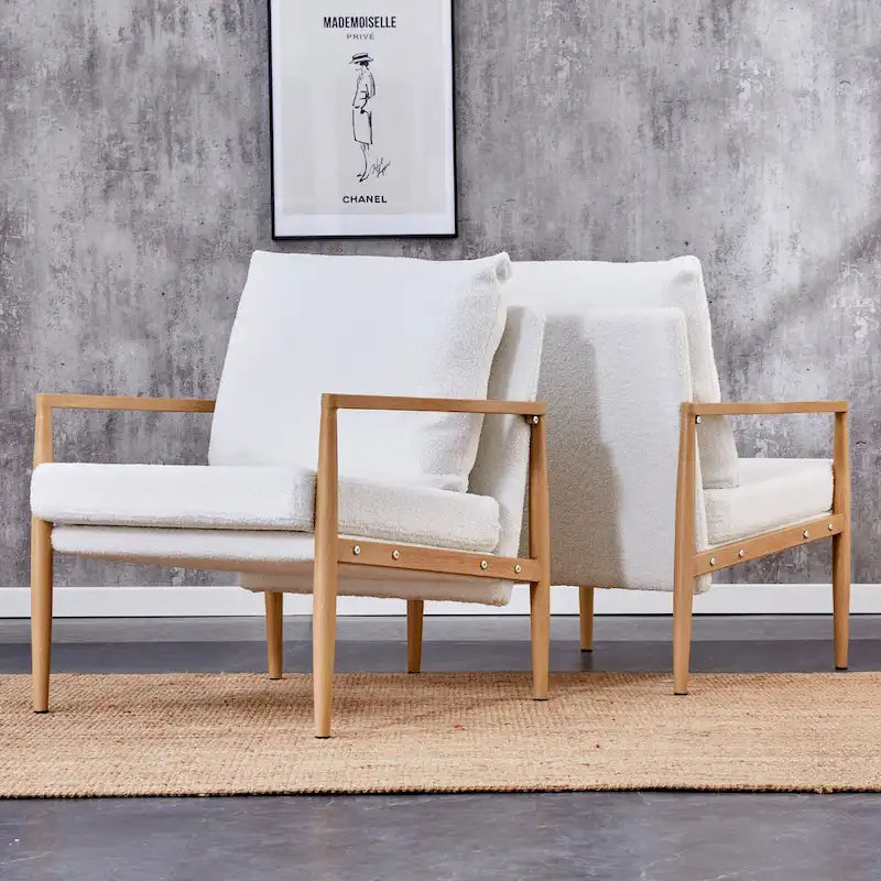 Fauteuil rembourré blanc 28,74 avec structure en métal
