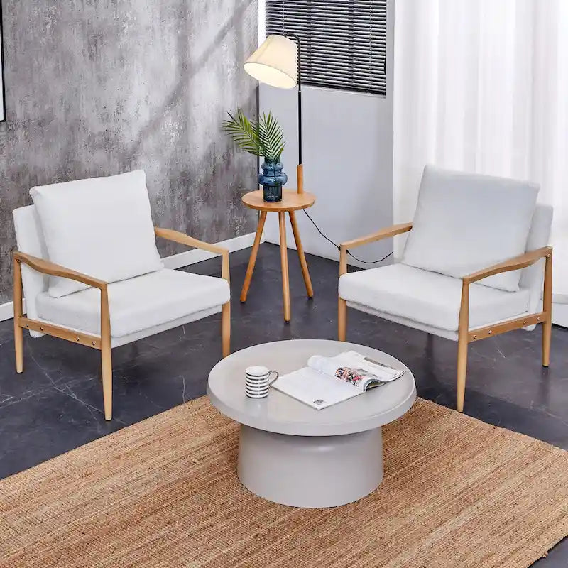 Fauteuil rembourré blanc 28,74 avec structure en métal