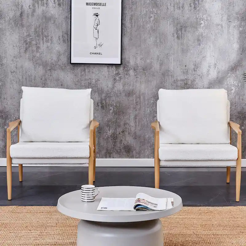 Fauteuil rembourré blanc 28,74 avec structure en métal