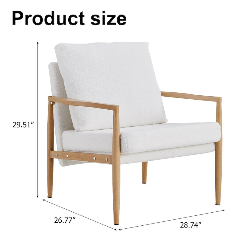 Fauteuil rembourré blanc 28,74 avec structure en métal