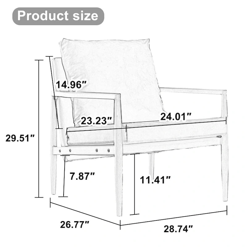 Fauteuil rembourré blanc 28,74 avec structure en métal