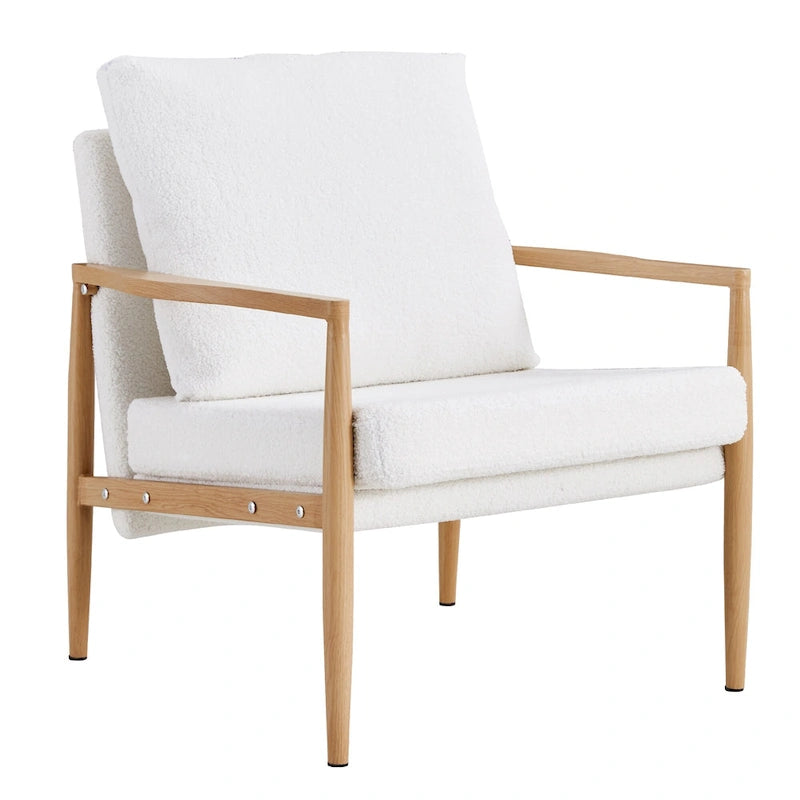 Fauteuil rembourré blanc 28,74 avec structure en métal