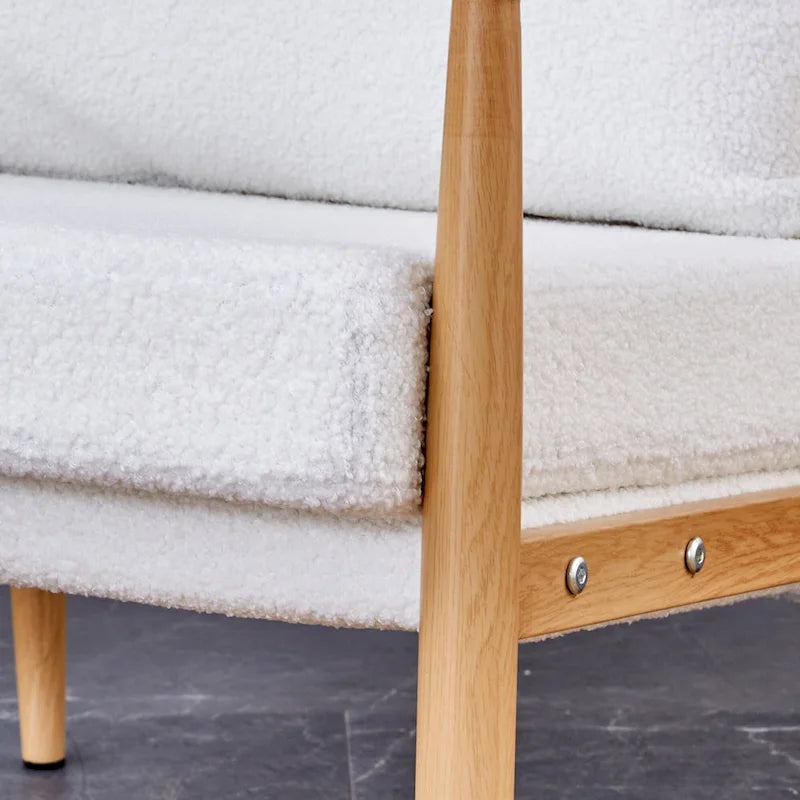 Fauteuil rembourré blanc 28,74 avec structure en métal