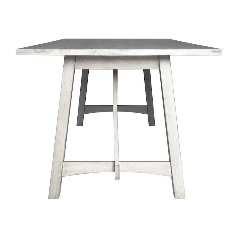 Table à manger en bois massif de qualité commerciale avec piètement tréteau