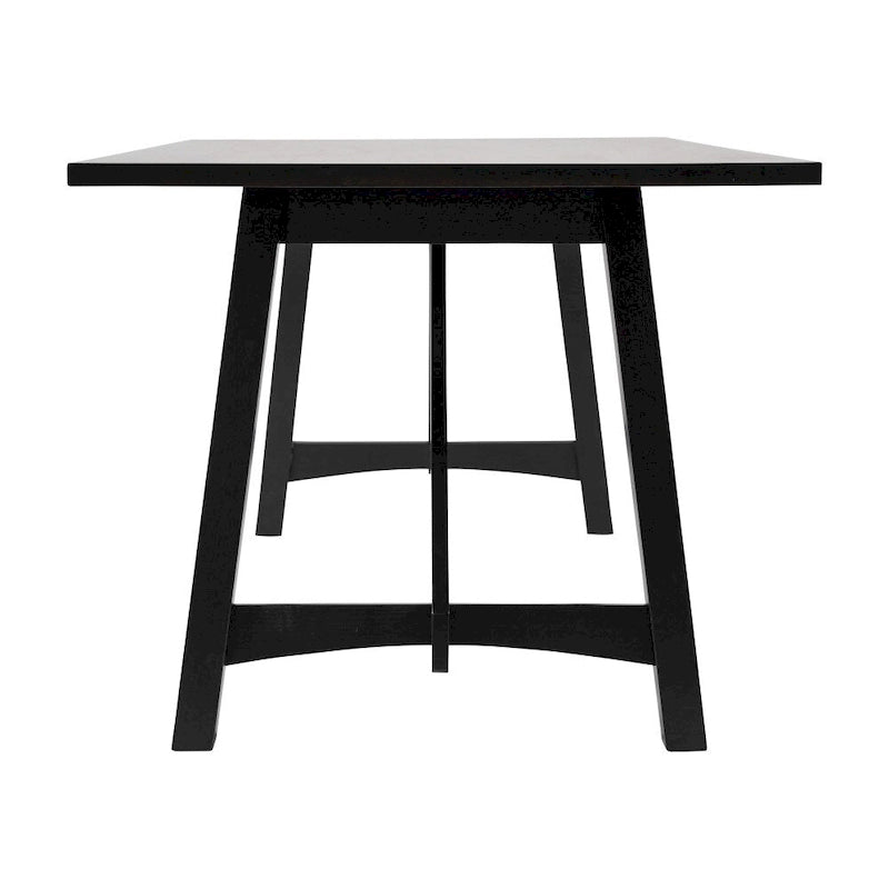 Table à manger en bois massif de qualité commerciale avec piètement tréteau