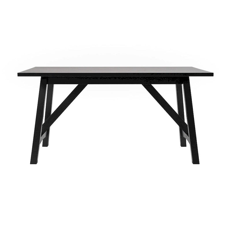 Table à manger en bois massif de qualité commerciale avec piètement tréteau