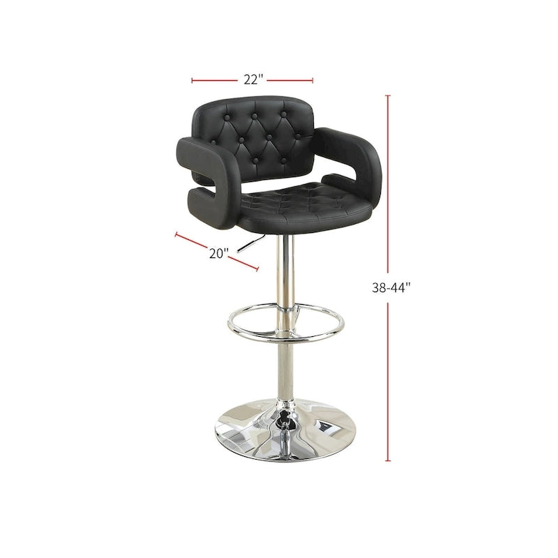 Tabouret de bar réglable en similicuir avec accoudoirs