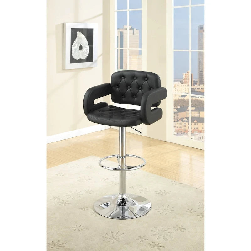 Tabouret de bar réglable en similicuir avec accoudoirs