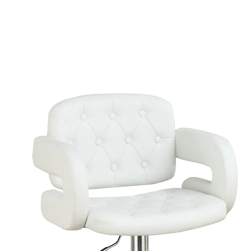 Tabouret de bar réglable en similicuir avec accoudoirs