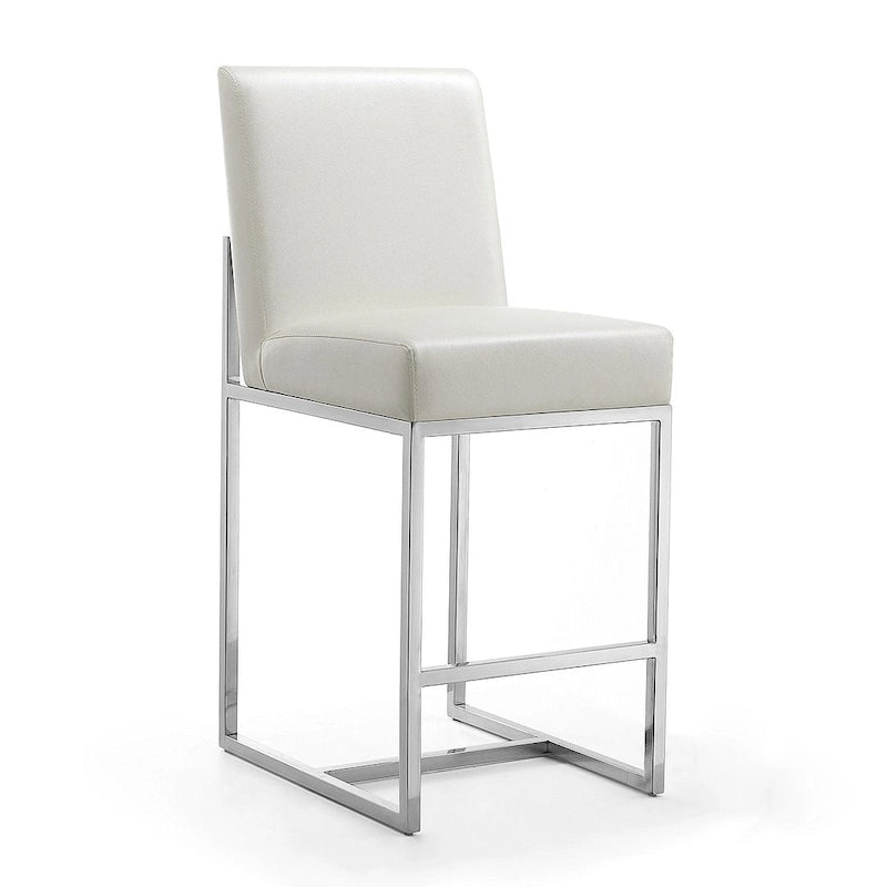 Chrome Stainless Steel Counter Height Bar Stool - 37.2 in.