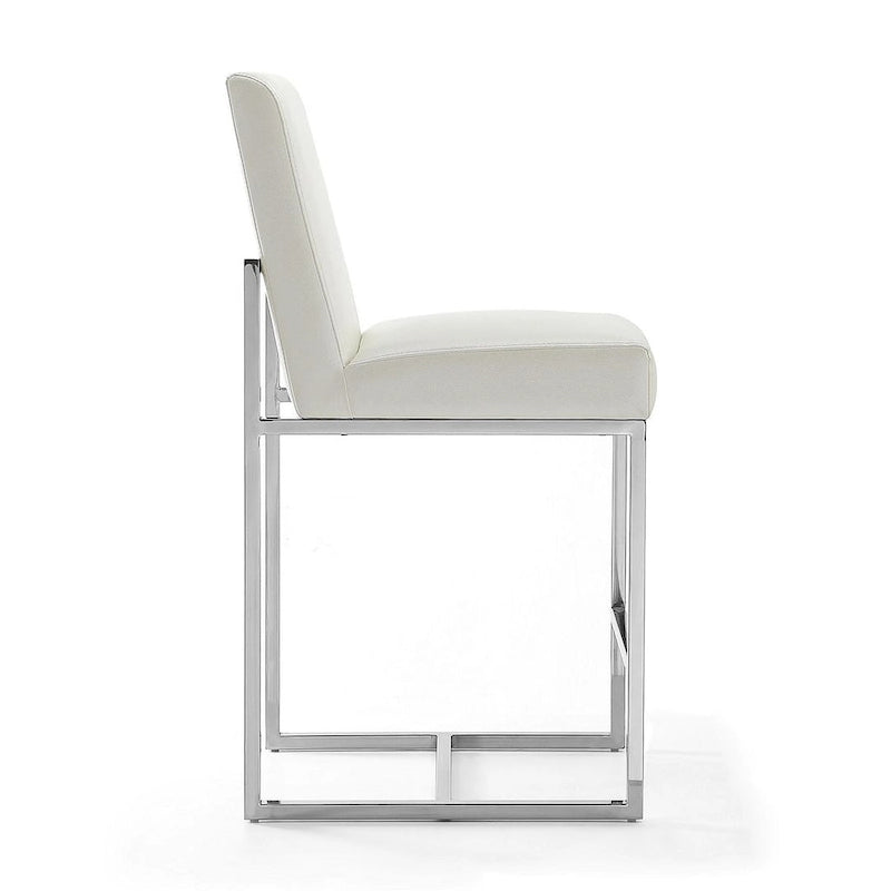 Chrome Stainless Steel Counter Height Bar Stool - 37.2 in.