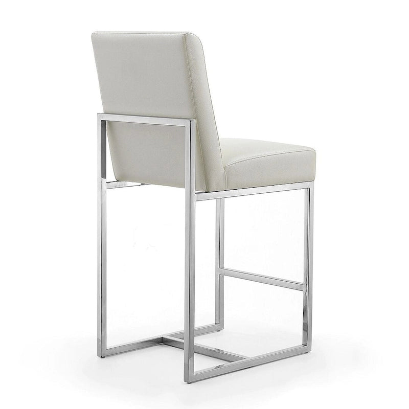 Chrome Stainless Steel Counter Height Bar Stool - 37.2 in.