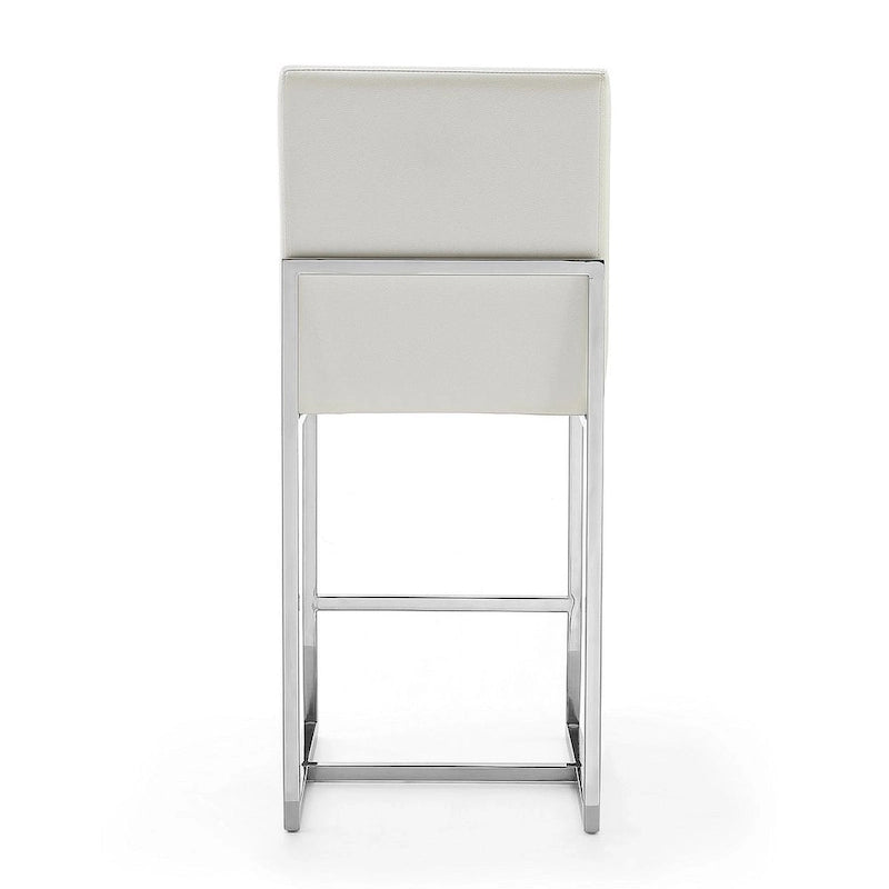 Chrome Stainless Steel Counter Height Bar Stool - 37.2 in.