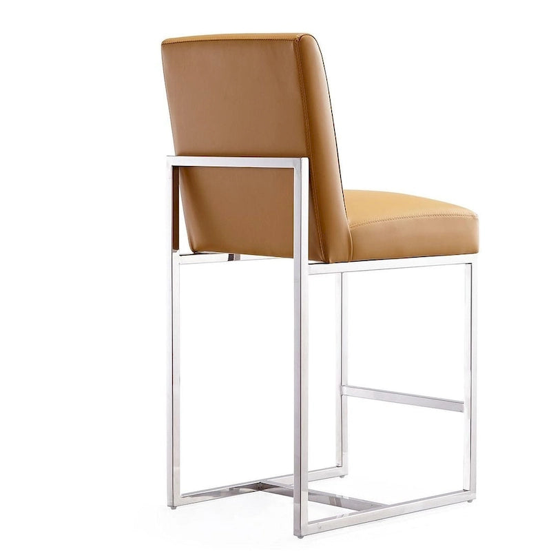 Chrome Stainless Steel Counter Height Bar Stool - 37.2 in.