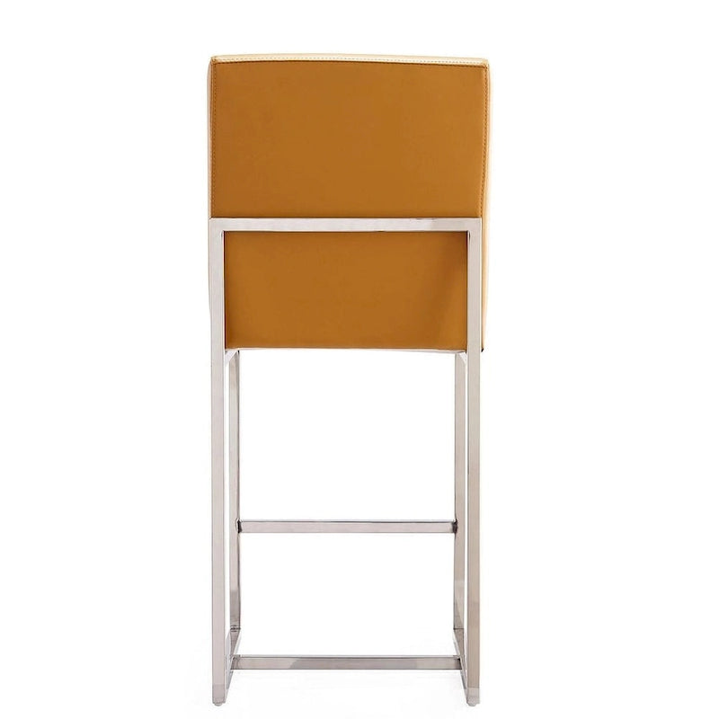 Chrome Stainless Steel Counter Height Bar Stool - 37.2 in.