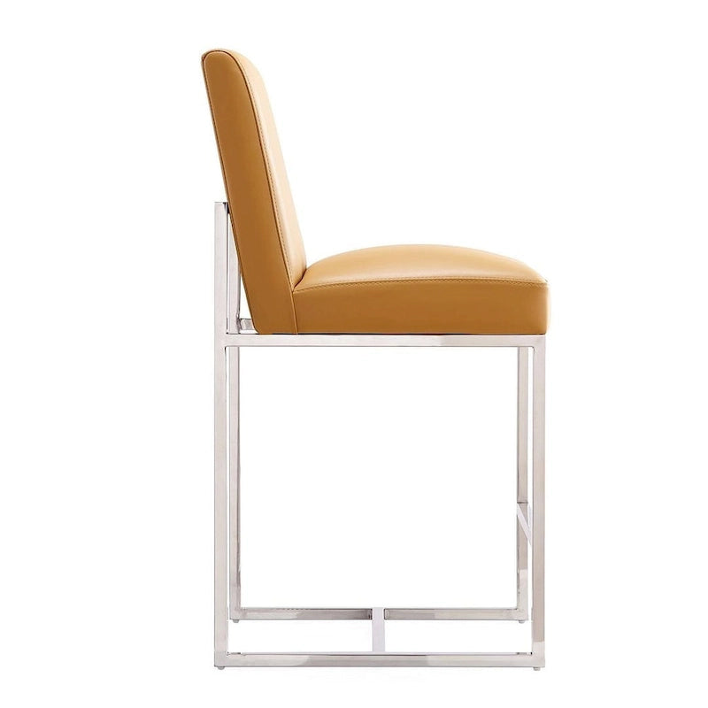 Chrome Stainless Steel Counter Height Bar Stool - 37.2 in.