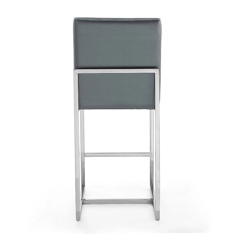Chrome Stainless Steel Counter Height Bar Stool - 37.2 in.