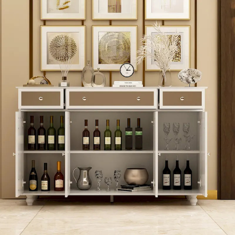 55.1 Armoire de rangement avec miroir Buffet d'appoint