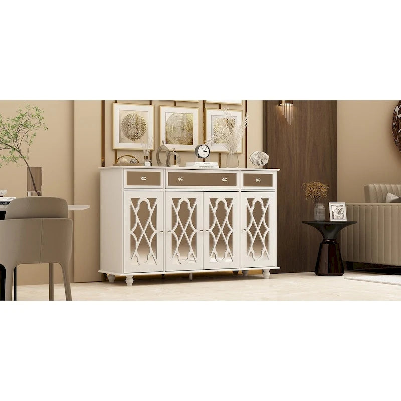 55.1 Armoire de rangement avec miroir Buffet d'appoint