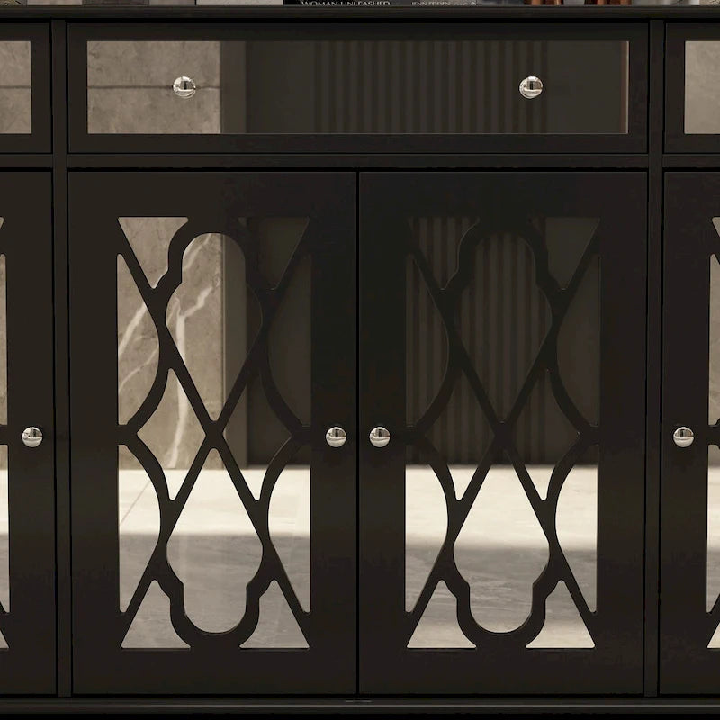 55.1 Armoire de rangement avec miroir Buffet d'appoint