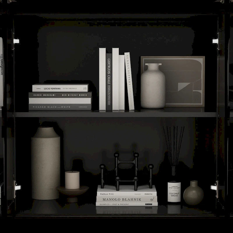 55.1 Armoire de rangement avec miroir Buffet d'appoint