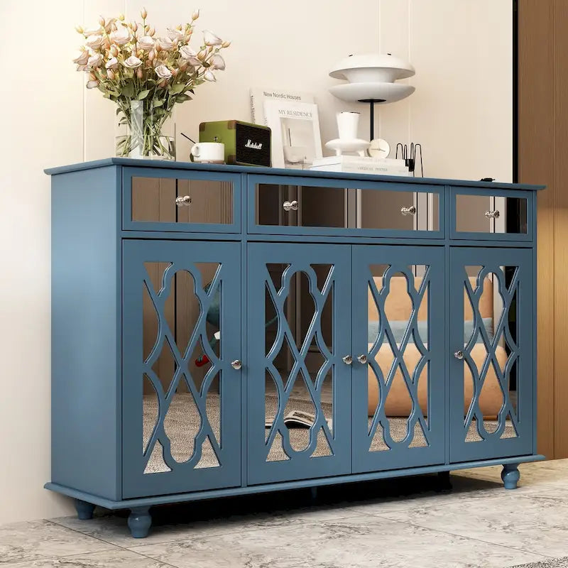55.1 Armoire de rangement avec miroir Buffet d'appoint