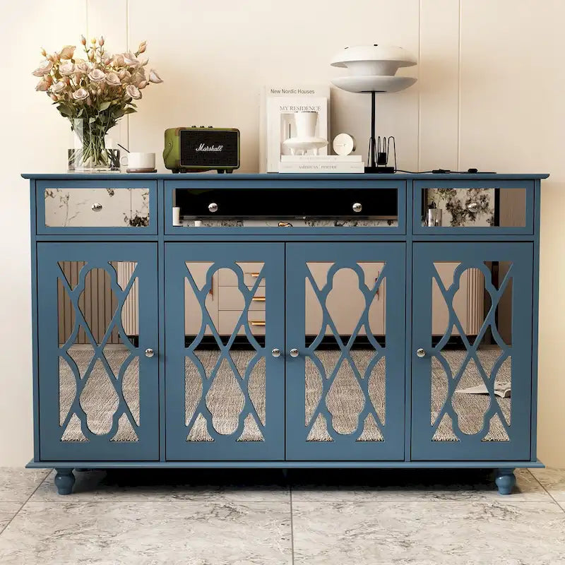 55.1 Armoire de rangement avec miroir Buffet d'appoint
