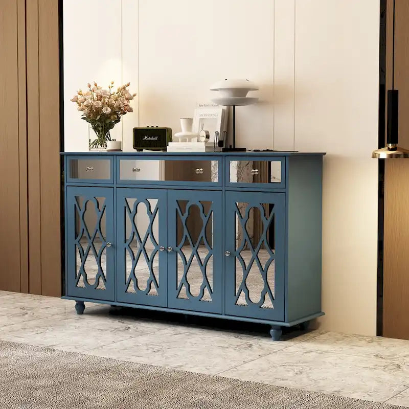 55.1 Armoire de rangement avec miroir Buffet d'appoint