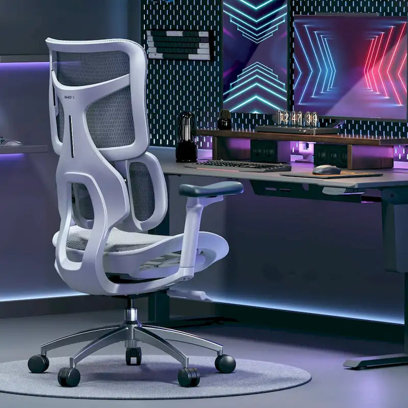 Chaise de bureau ergonomique en maille avec réglage de la profondeur d'assise - 74*70*127