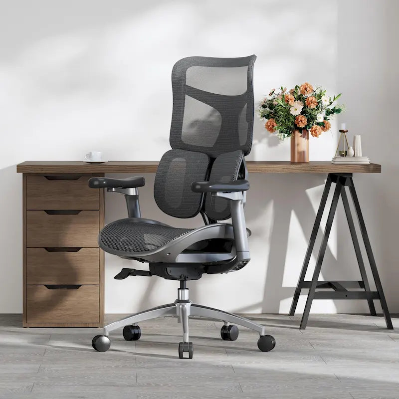 Chaise de bureau ergonomique en maille avec réglage de la profondeur d'assise - 74*70*127