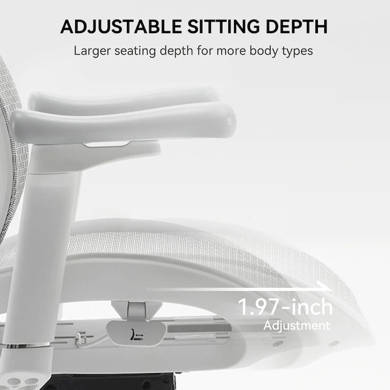 Chaise de bureau ergonomique en maille avec réglage de la profondeur d'assise - 74*70*127