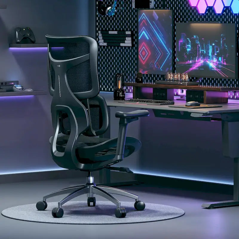Chaise de bureau ergonomique en maille avec réglage de la profondeur d'assise - 74*70*127