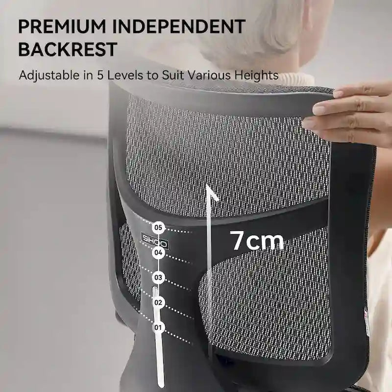 Chaise de bureau ergonomique en maille avec réglage de la profondeur d'assise - 74*70*127
