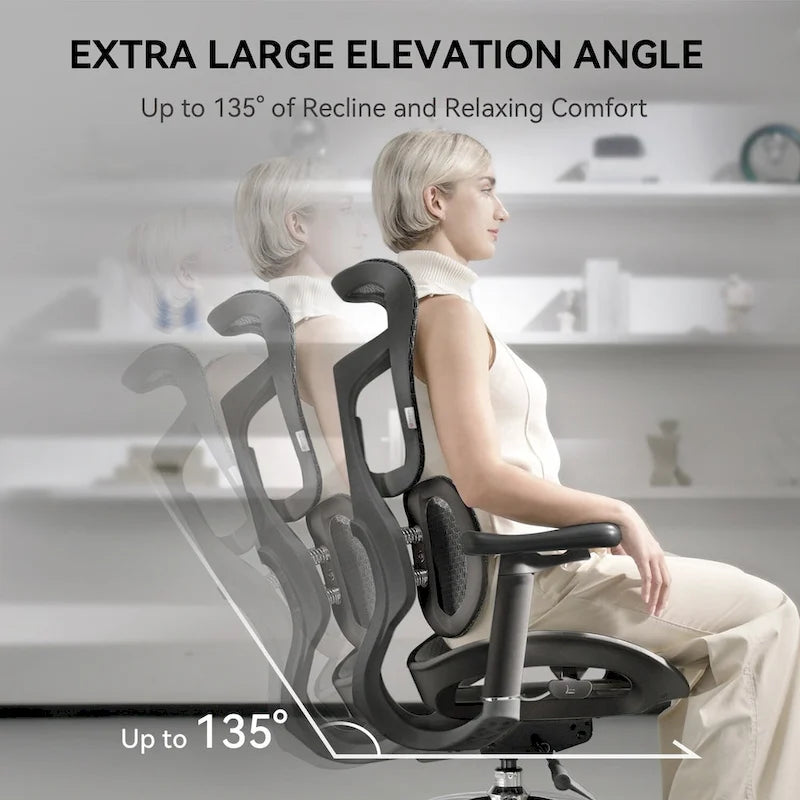 Chaise de bureau ergonomique en maille avec réglage de la profondeur d'assise - 74*70*127
